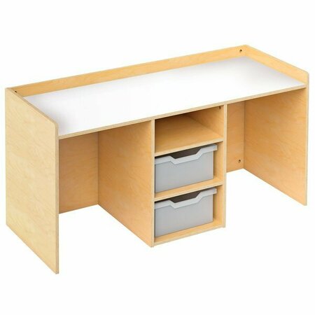WHITNEY BROTHERS WB WB1678 Two-Student STEM Activity Desk W/ Dry Erase Surface and Trays, 19 1/2'' x 48 1/2'' x 24'' 9461678